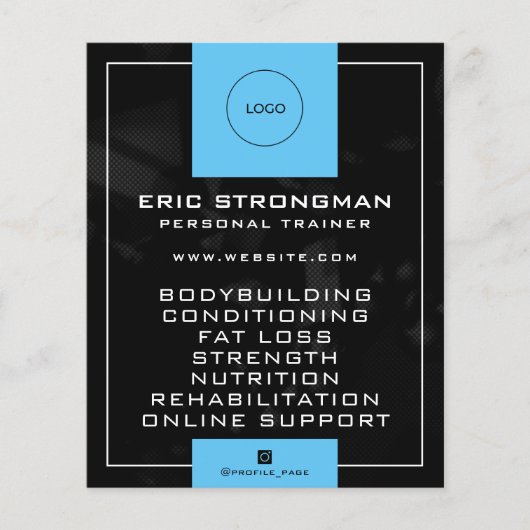 Modern lijst zwart-blauw flyer (Voorkant)