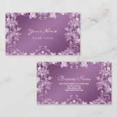 Modern Lila Bloemen Visitekaartje (Voorkant / Achterkant)