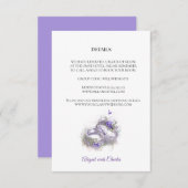 Modern Lila bruiloft uitnodigingsdetail Informatiekaartje (Voorkant / Achterkant)