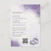 Modern Lila bruiloft uitnodigingsdetail Informatiekaartje (Voorkant)