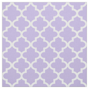 Modern lila en witte quatrefoil-patroon stof