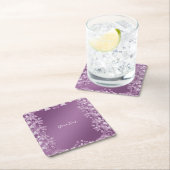 Modern Lila Floral Paper Onderzetter (Insitu)