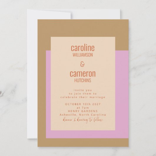 Modern Lila gouden tandwielweddenschap Kaart (Voorkant)