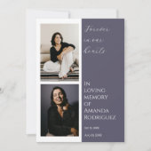 Modern Lila in liefdevolle herinnering begrafenisf Kaart (Voorkant)