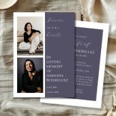 Modern Lila in liefdevolle herinnering begrafenisf Kaart