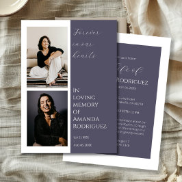 Modern Lila in liefdevolle herinnering begrafenisf Kaart