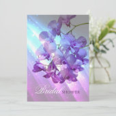 modern lila paars bloemorchidee vrijgezellenfeest kaart (Staand voorkant)