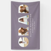 Modern lila paars eenvoudig multi-fotoreumafstuder spandoek (Verticaal)