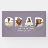 Modern lila paars eenvoudig multi-fotoreumafstuder spandoek (Horizontaal)