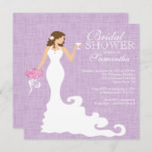 Modern Lila Paars Vrijgezellenfeest met bride wijn Kaart (Voorkant / Achterkant)