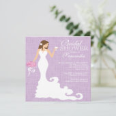 Modern Lila Paars Vrijgezellenfeest met bride wijn Kaart (Staand voorkant)