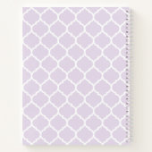 Modern Lila Quatrefoil Pattern Gepersonaliseerd Notitieboek (Achterkant)