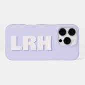Modern Lilac Minimalist Monogram iPhone Case iPhone Hoesje (Achterkant horizontaal)