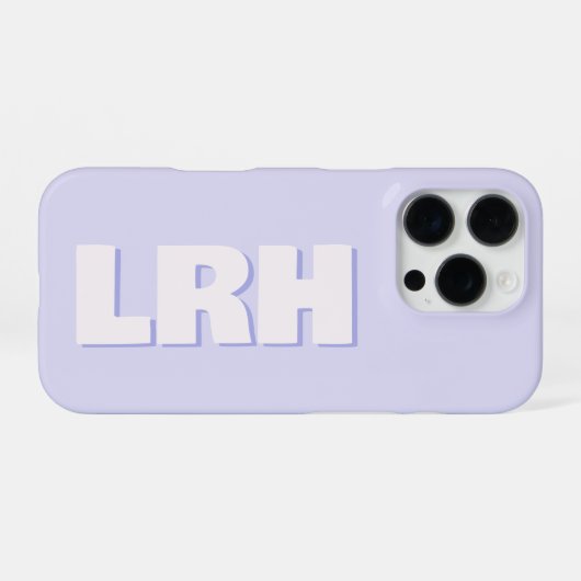 Modern Lilac Minimalist Monogram iPhone Case iPhone Hoesje (Achterkant horizontaal)