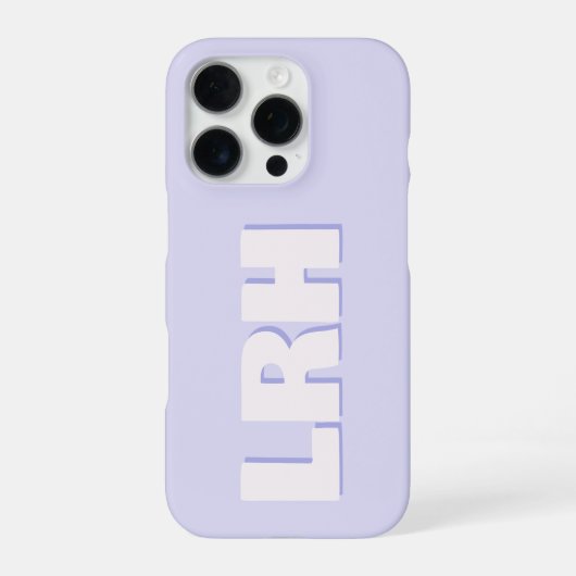 Modern Lilac Minimalist Monogram iPhone Case iPhone Hoesje (Achterkant)