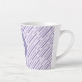 Modern Lilac Purple Diagonal Stripes Monogram Latte Mok (Rechts)