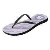 Modern Lilac Purple Diagonal Stripes Monogram Teenslippers (Schuin)