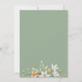 Modern Lily Bloemen Sage Groen Repetitie Diner Kaart (Achterkant)