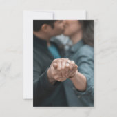 Modern Lily Botanical Floral bewaar de foto op de  Aankondiging (Achterkant)