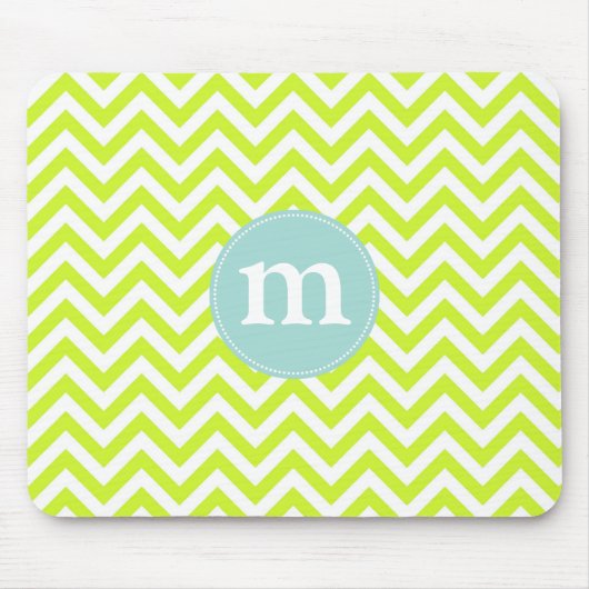 Modern Lime Green Chevron Aangepast Muismat (Voorkant)