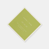 Modern Lime Green Custom Wedding Names Servet (Hoek)