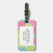 Modern Lime Green en Hot Pink Flowers Bagagelabel (Voorkant verticaal)