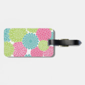 Modern Lime Green en Hot Pink Flowers Bagagelabel (Achterkant horizontaal)
