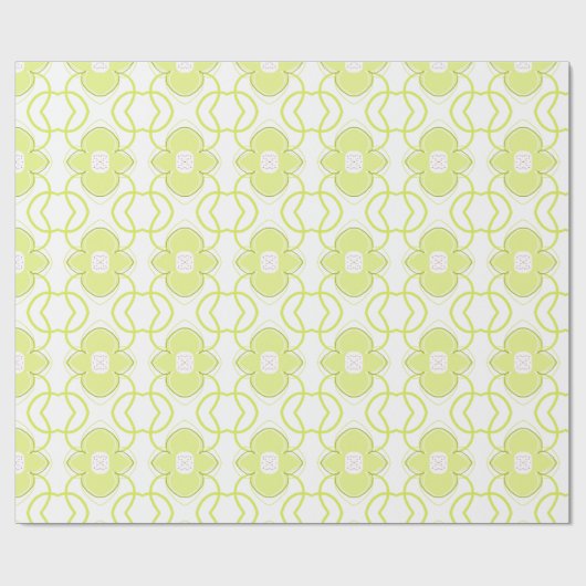 Modern Lime Green en White Artsy Cadeaupapier (Vlak)