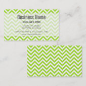 Modern Lime Green en White Chevron Pattern Visitekaartje (Voorkant / Achterkant)