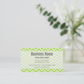 Modern Lime Green en White Chevron Pattern Visitekaartje (Staand voorkant)