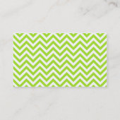 Modern Lime Green en White Chevron Pattern Visitekaartje (Achterkant)