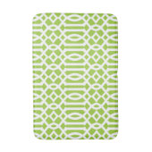 Modern Lime Green en White Trellis Pattern Badmat (Voorkant Verticaal)