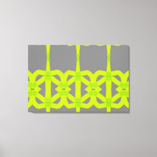 Modern Lime Green Grey Abstract Custom Canvas Art (Voorkant)