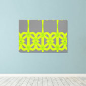Modern Lime Green Grey Abstract Custom Canvas Art (Insitu (Houten vloer))