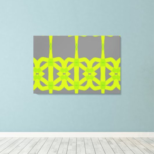 Modern Lime Green Grey Abstract Custom Canvas Art Afdruk (Insitu (Houten vloer))