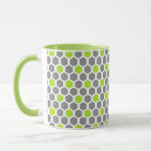 Modern Lime Green Grey Geometric Pattern Mok (Links)