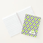 Modern Lime Green Grey Geometric Pattern Monogram Notitieboek (Binnen)