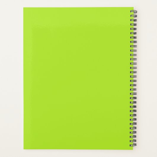 Modern Lime Green Grey Geometric Pattern Monogram Planner (Achterkant)