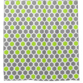 Modern Lime Green Grey Hexagon Geometric Douchegordijn (Voorkant)