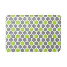 Modern Lime Green Grey Hexagon Geometric Pattern