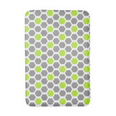 Modern Lime Green Grey Hexagon Geometric Pattern Badmat (Voorkant Verticaal)
