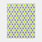 Modern Lime Green Grey Hexagon Geometric Pattern Fleece Deken (Voorkant)