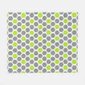 Modern Lime Green Grey Hexagon Geometric Pattern Fleece Deken (Voorkant (Horizontaal))