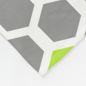 Modern Lime Green Grey Hexagon Geometric Pattern Fleece Deken (Hoek)