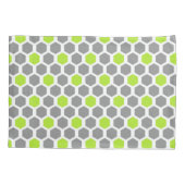 Modern Lime Green Grey Hexagon Geometric Pattern Kussensloop (Achterkant)