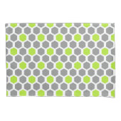 Modern Lime Green Grey Hexagon Geometric Pattern Kussensloop (Voorkant)