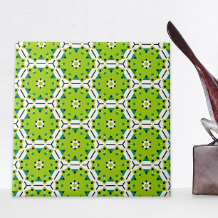 Modern Lime Green Hexagon Geometric Pattern Tegeltje