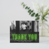Modern Lime Green Neon Foto Afstuderen Hartelijk d Briefkaart (Staand voorkant)