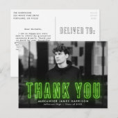 Modern Lime Green Neon Foto Afstuderen Hartelijk d Briefkaart (Voorkant / Achterkant)