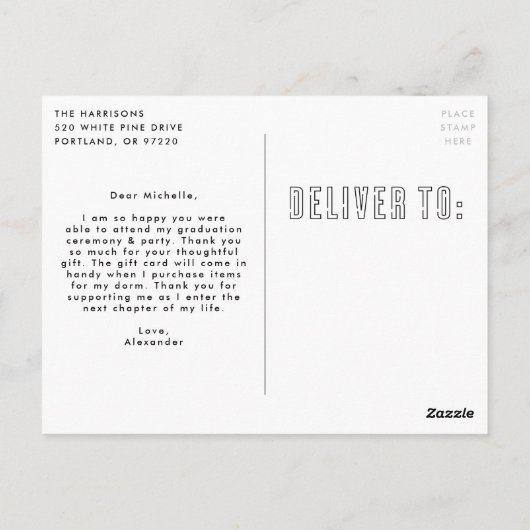 Modern Lime Green Neon Foto Afstuderen Hartelijk d Briefkaart (Achterkant)